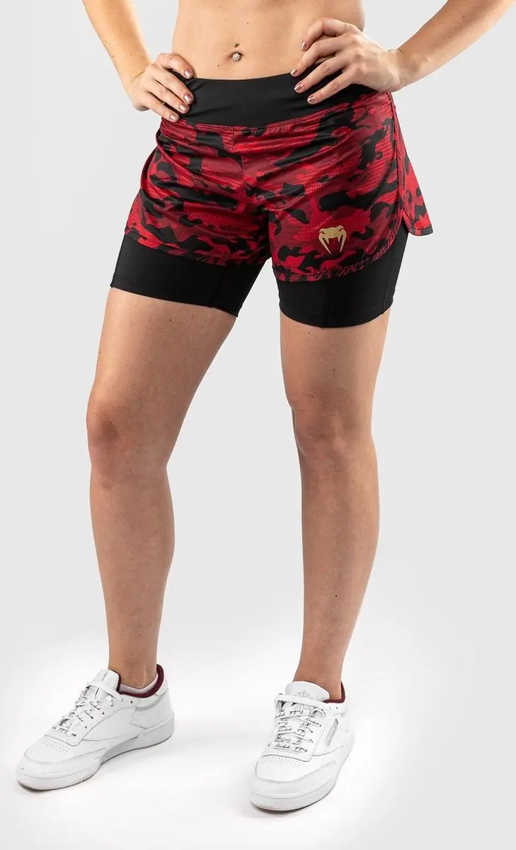Venum Defender 2.0 Hybrid Compression Shorts - Dames XS - Zwart/Rood