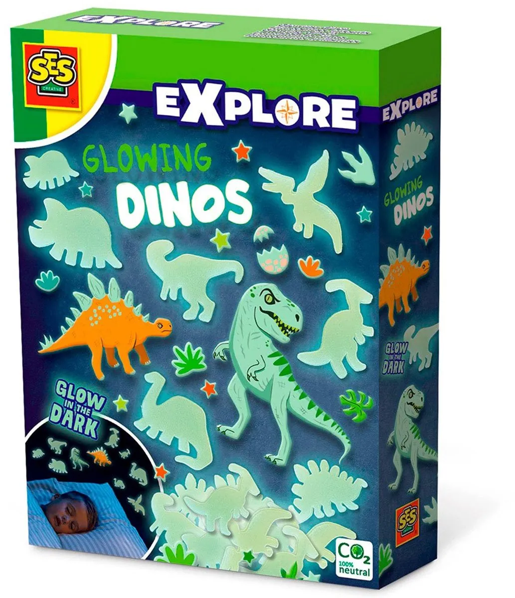 SES Creative Explore Glowing Dino's - 24 Stuks
