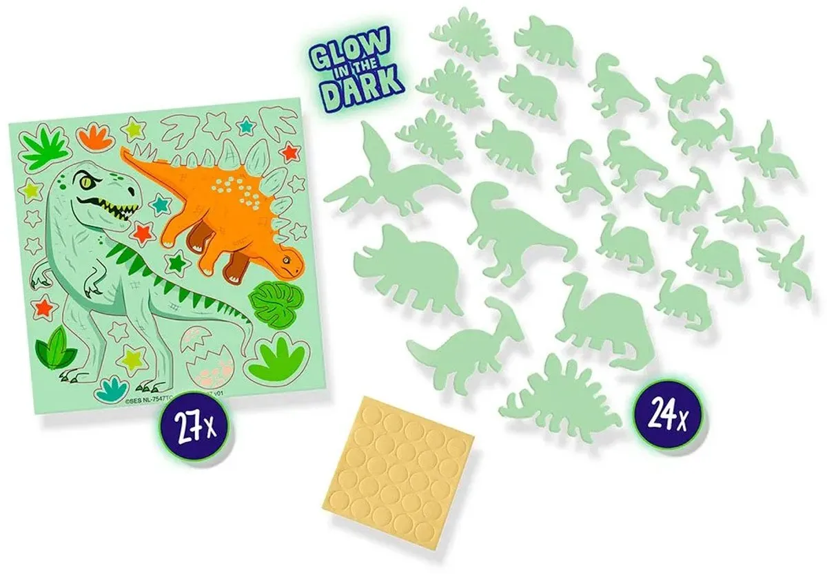SES Creative Explore Glowing Dino's - 24 Stuks