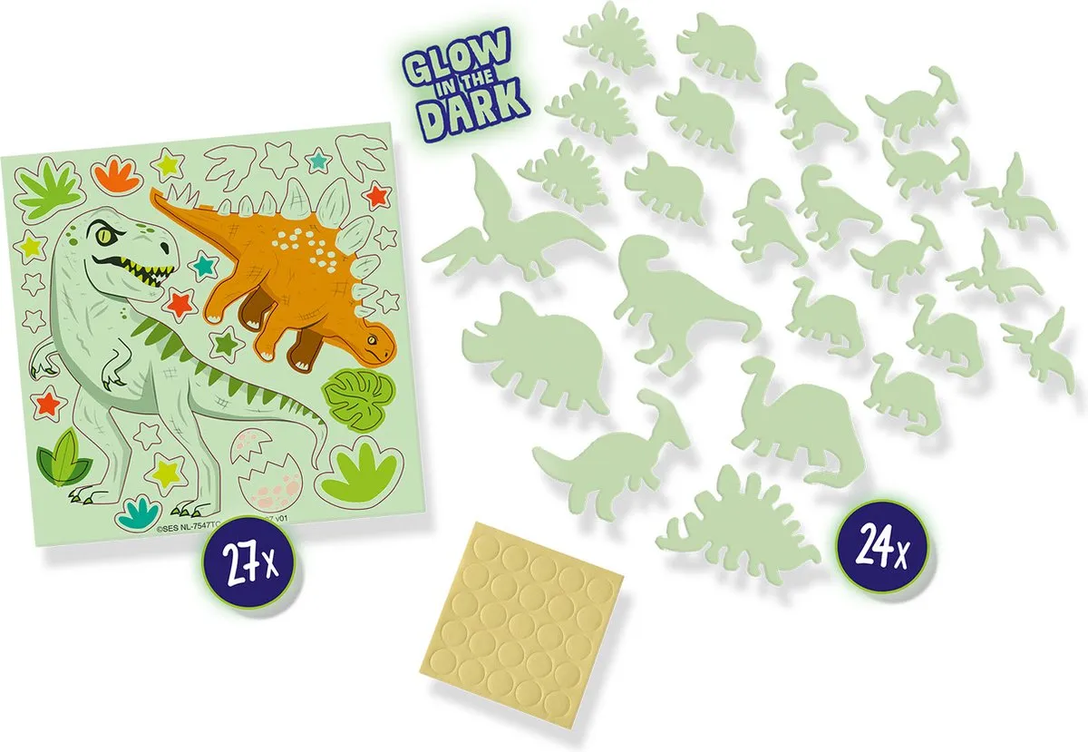 SES Creative Explore Glowing Dino's - 24 Stuks