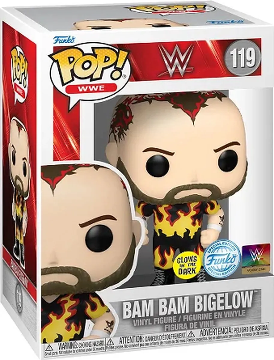 Funko Pop! Bam Bam Bigelow WWE Glow in the Dark - Veelkleurig