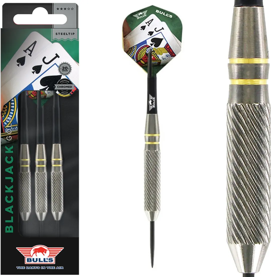 Bull's Black Jack Brass Gold Dartpijlen 20g - 3 Stuks