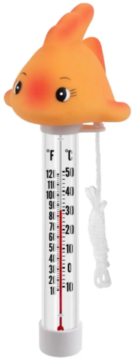 Bellatio Design Zwembadthermometer Visje - 25cm - Oranje