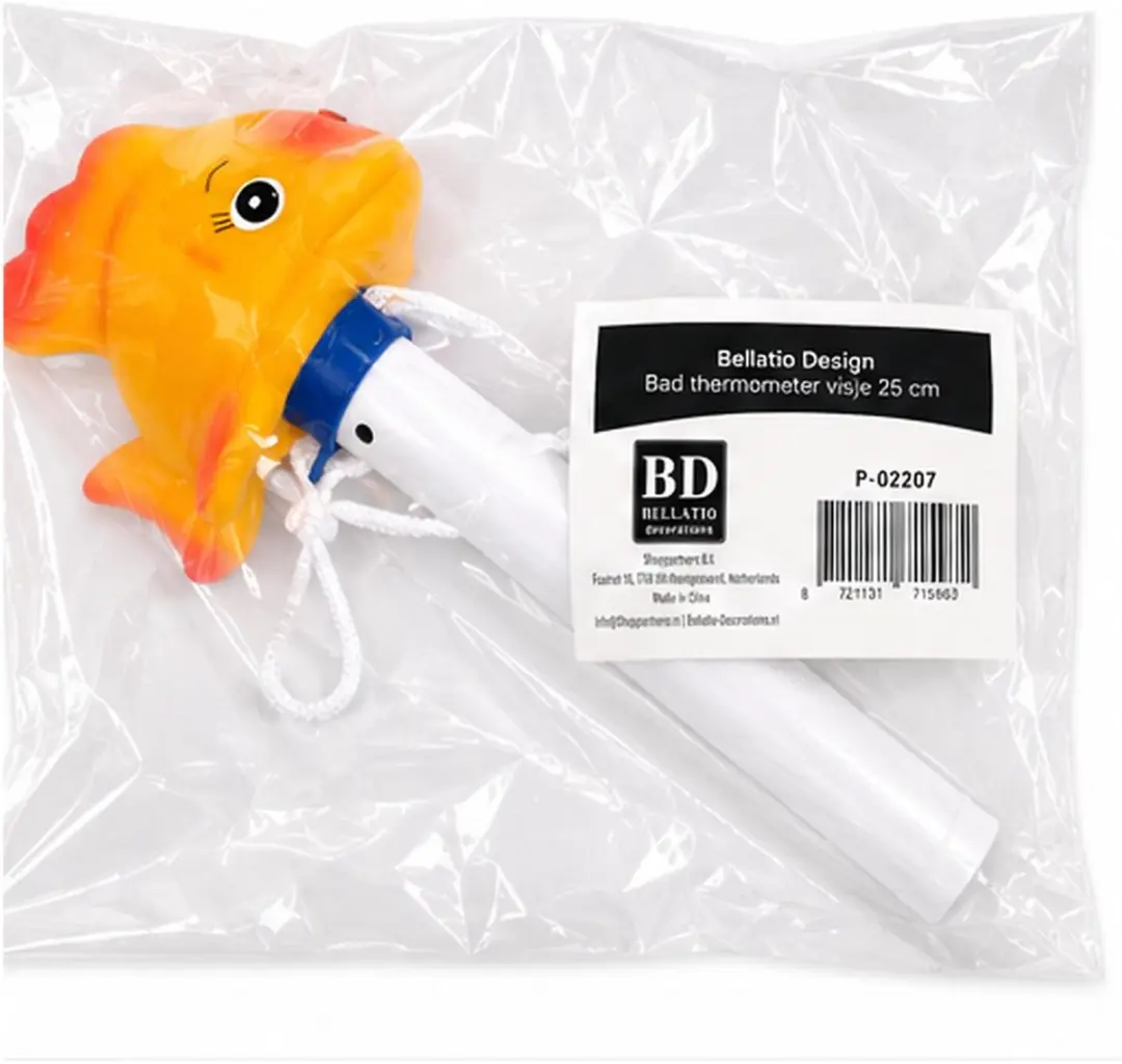 Bellatio Design Zwembadthermometer Visje - 25cm - Oranje