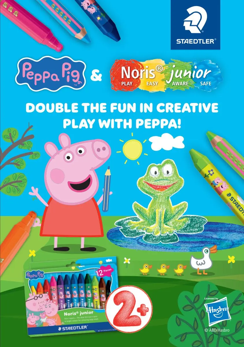 STAEDTLER Peppa Pig Noris Junior Waskrijtjes 12 Stuks - Multi