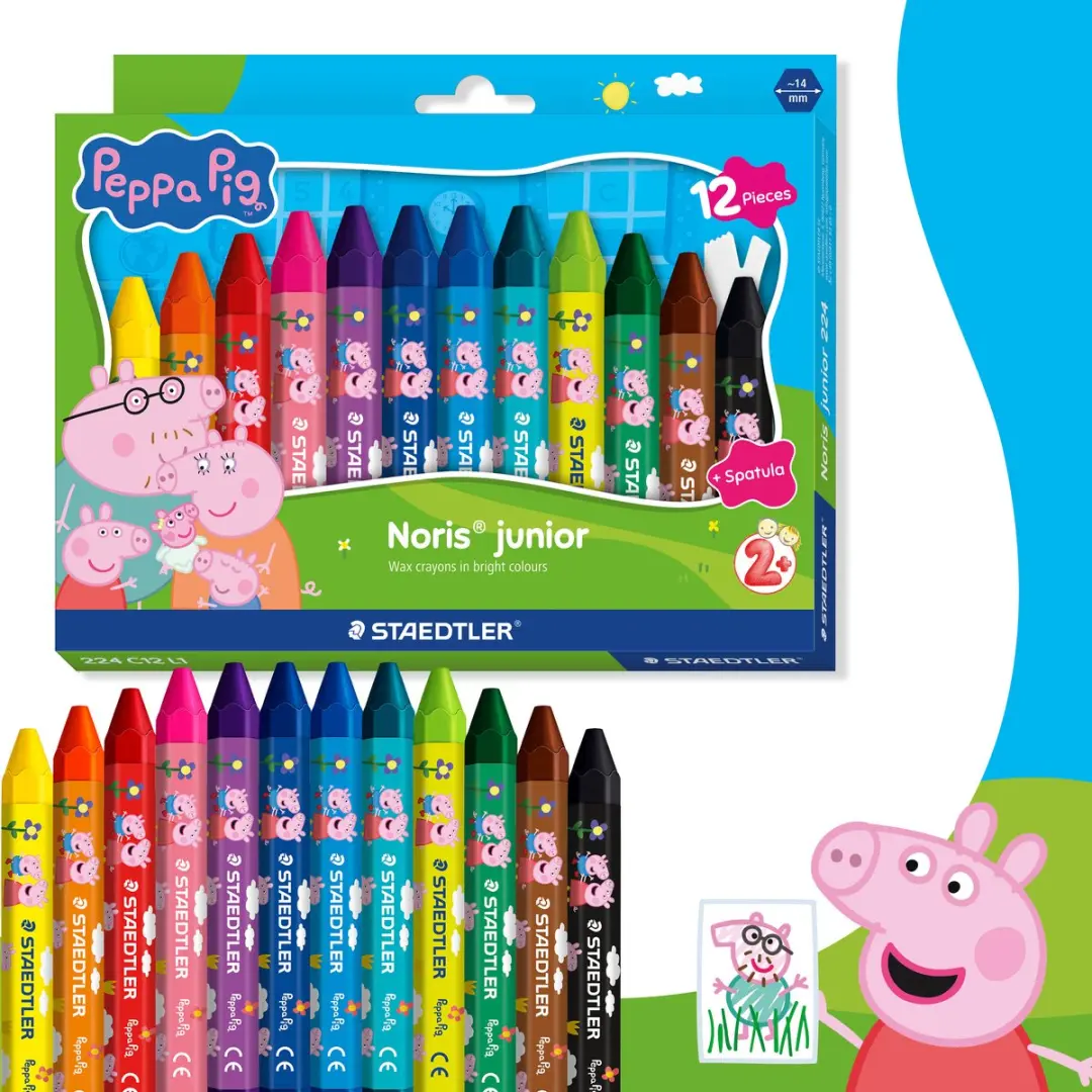 STAEDTLER Peppa Pig Noris Junior Waskrijtjes 12 Stuks