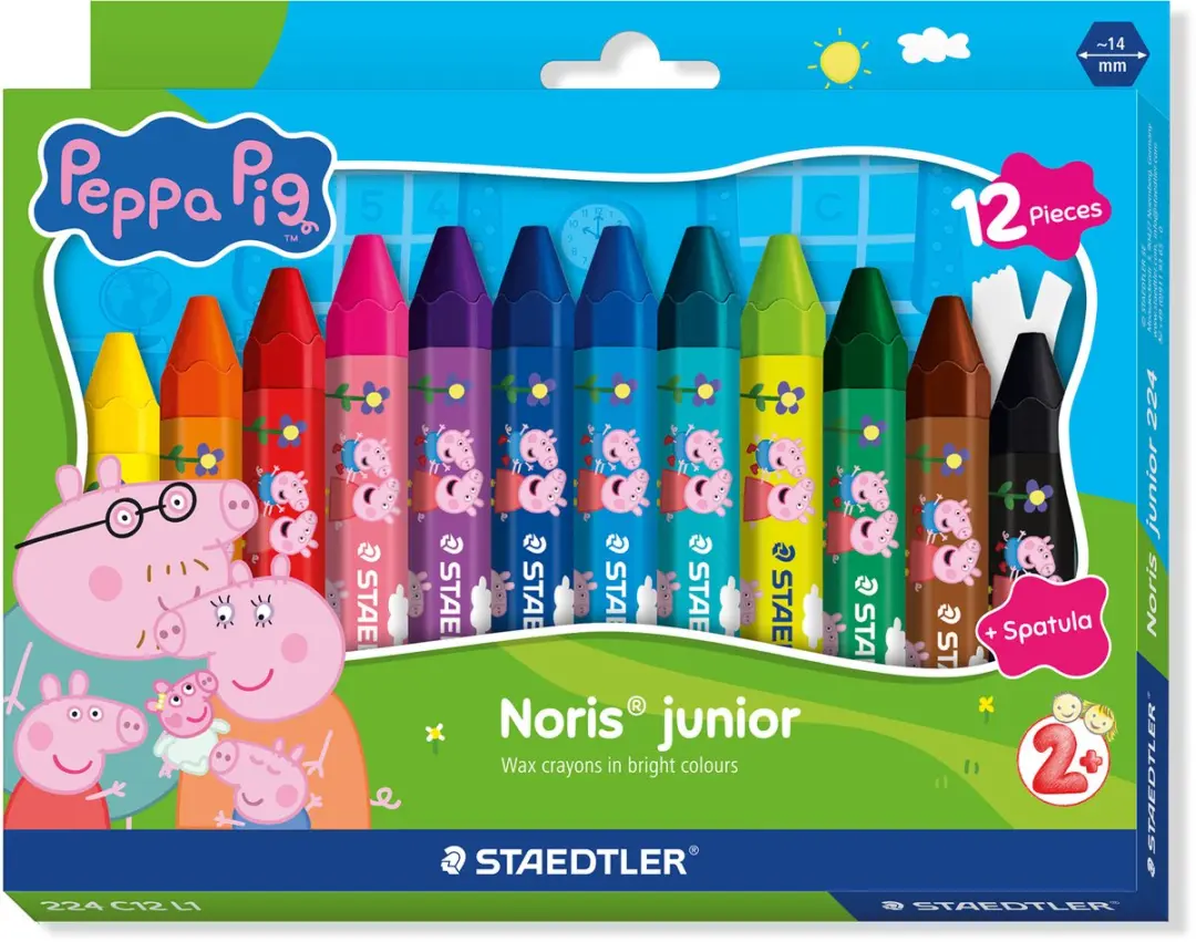 STAEDTLER Peppa Pig Noris Junior Waskrijtjes 12 Stuks - Multi - afbeelding 6 van 6