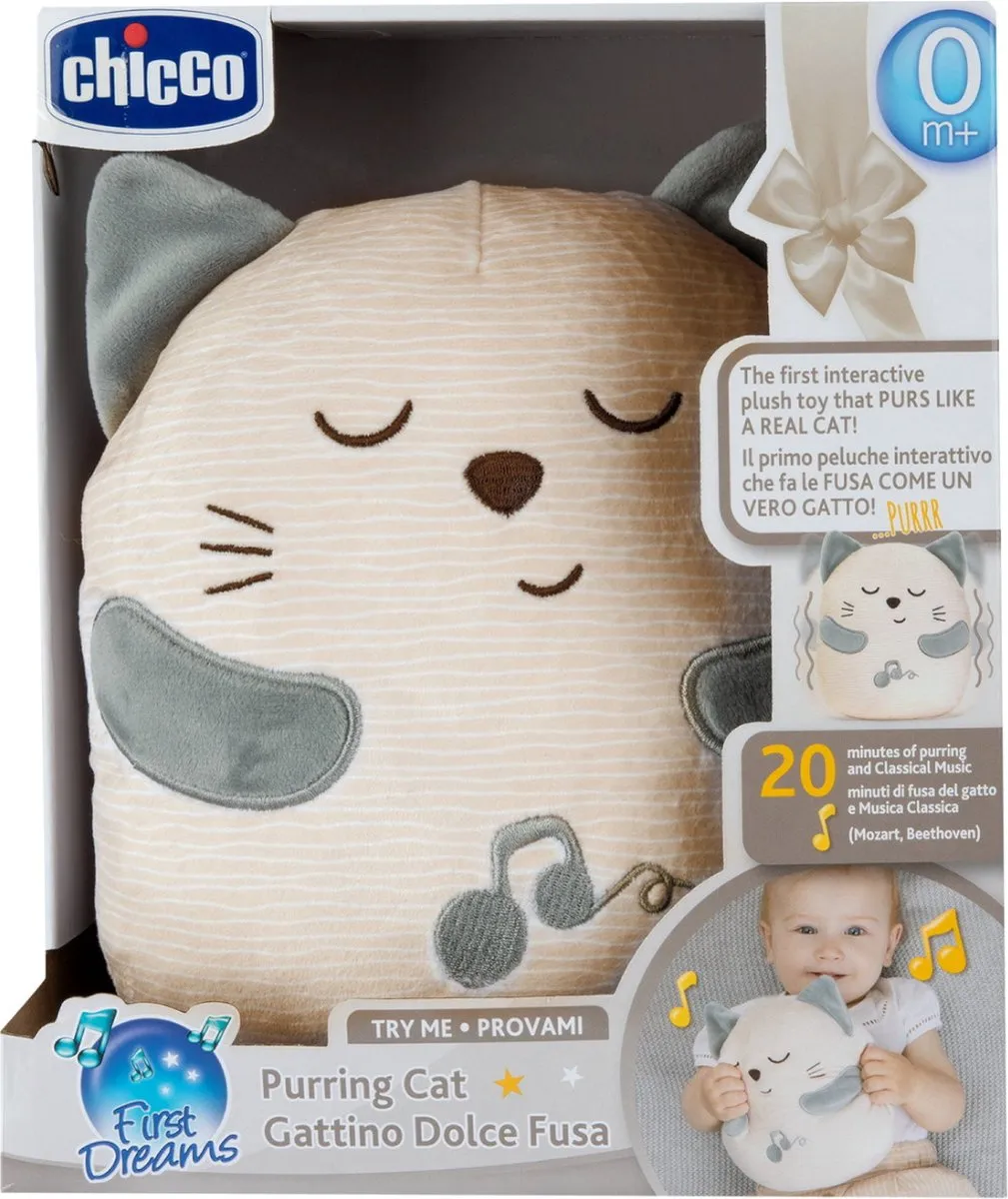 Chicco Spinnende Poes Knuffel - Ecru - afbeelding 6 van 6