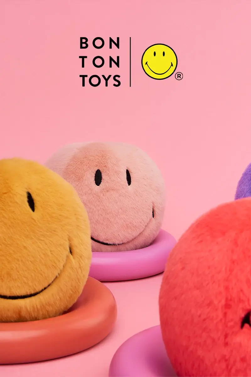 Bon Ton Toys Smiley ECO Fuzzy Geel - 13 cm