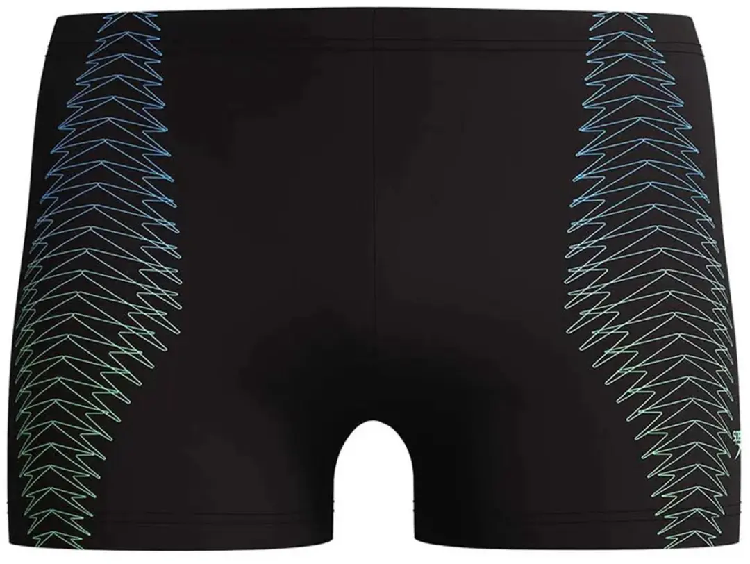 Speedo Duo Logo Print Aquashort Heren Sportzwembroek - Zwart/Groen