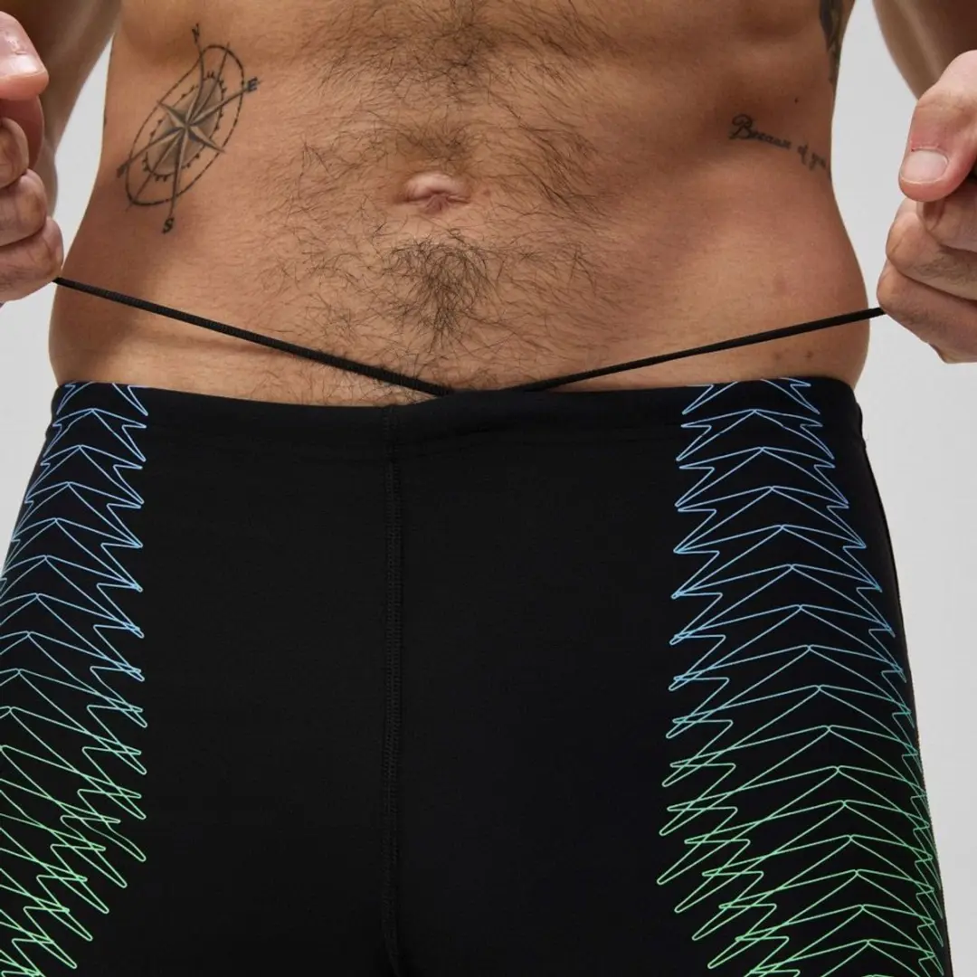 Speedo Duo Logo Print Aquashort Heren Sportzwembroek - Zwart/Groen