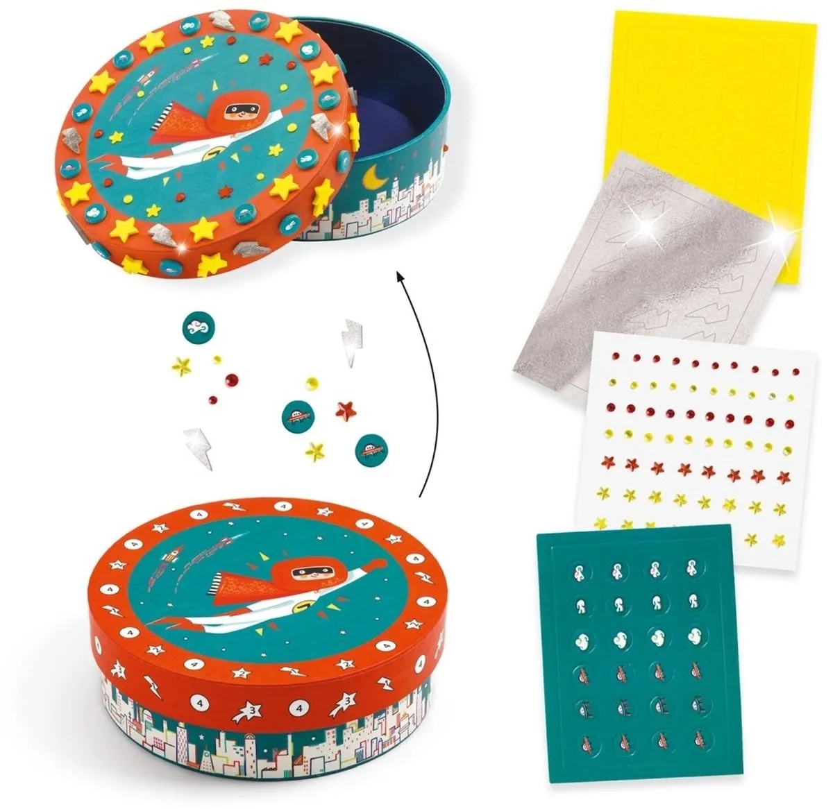 Djeco Super Treasure Mozaïeken & Stickers - Multicolor