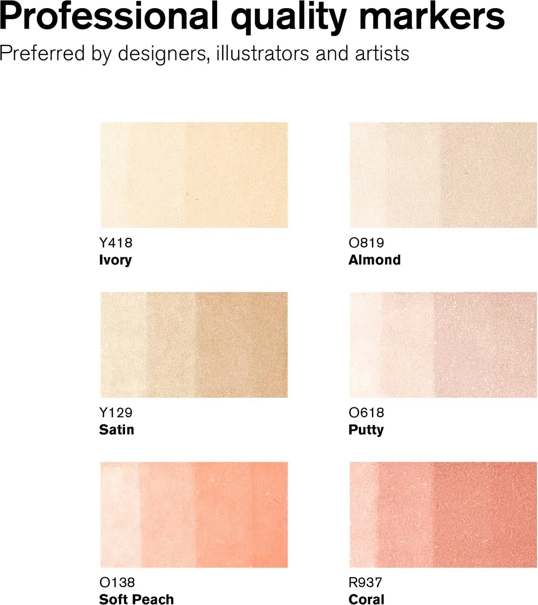 Winsor & Newton Promarker 6 Skin Tones Set - 6 Stuks