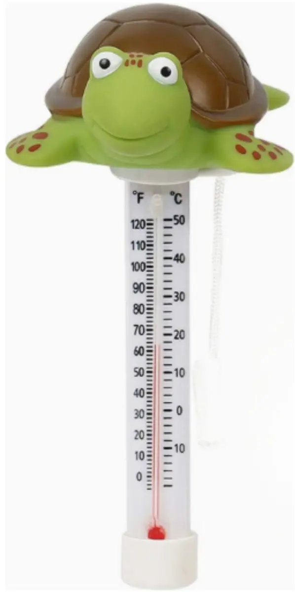 Bellatio Design Schildpad Drijvende Zwembadthermometer 25cm - Groen