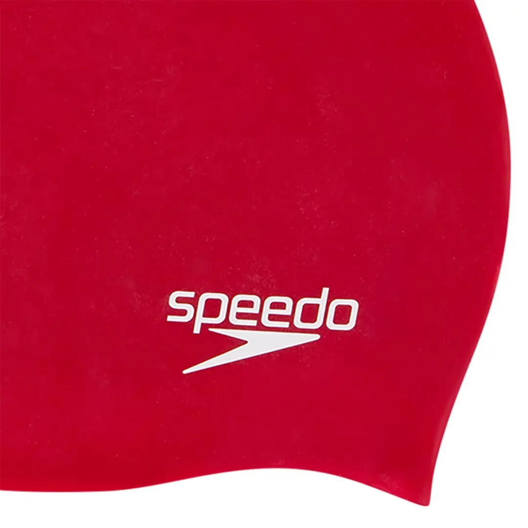 Speedo Plain Moulded Silicone Junior Badmuts - Rood