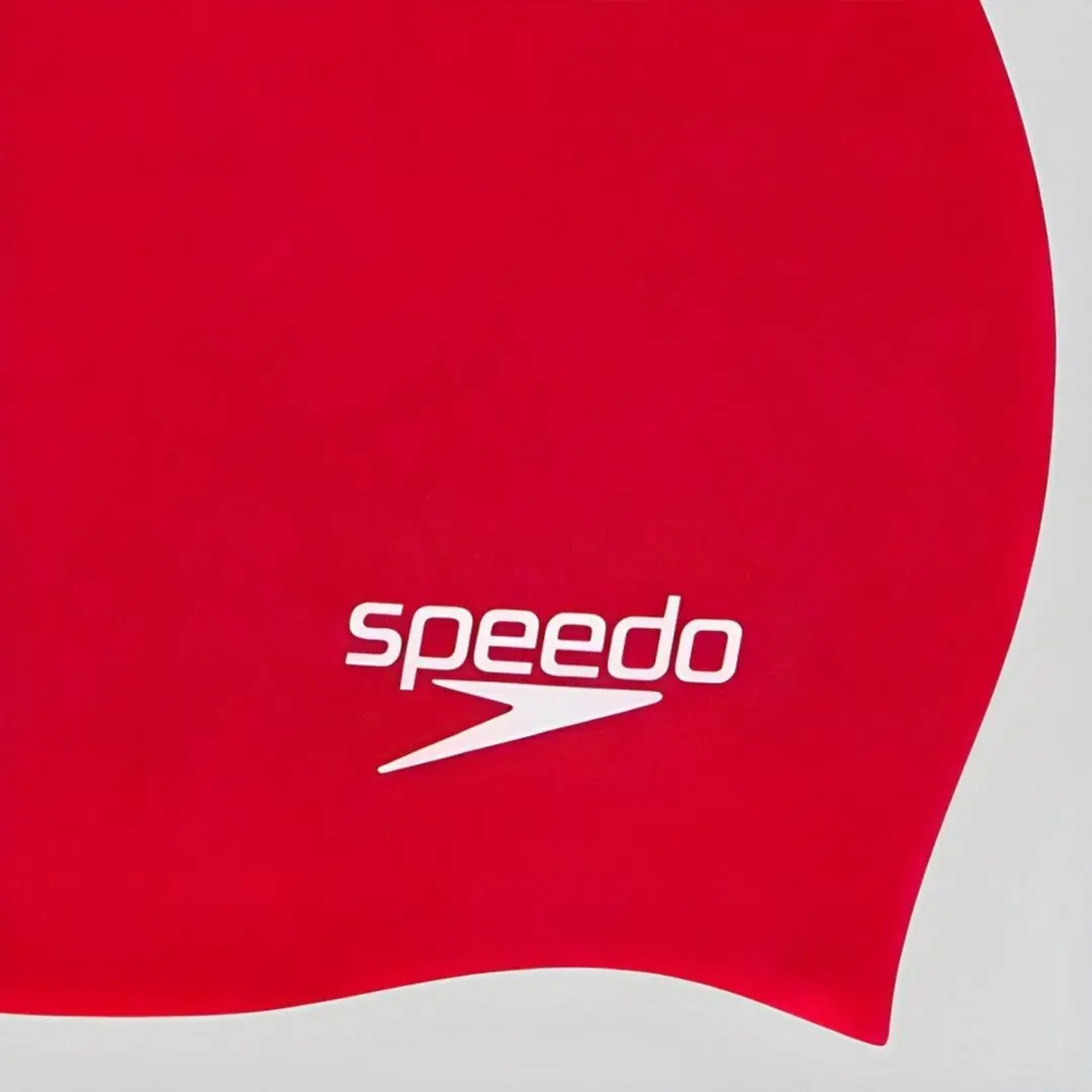 Speedo Plain Moulded Silicone Junior Badmuts - Rood