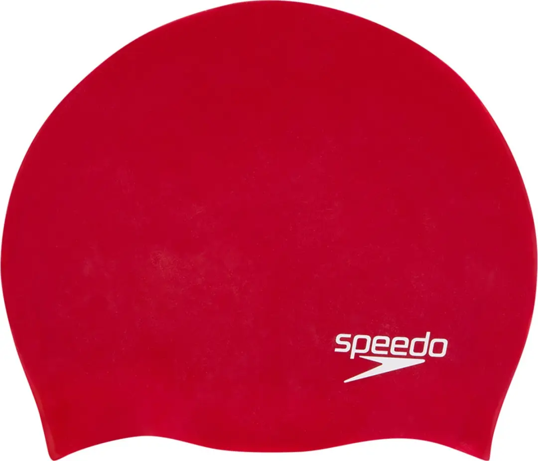 Speedo Plain Moulded Silicone Junior Badmuts - Rood