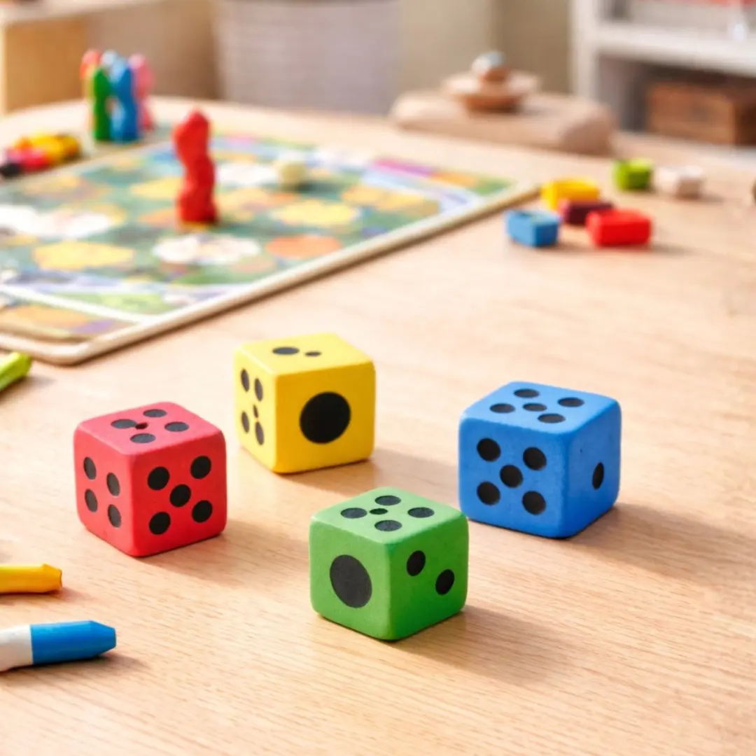 Eddy Toys Foam Dice 3,8cm - 4 Stuks - Blauw - afbeelding 3 van 6