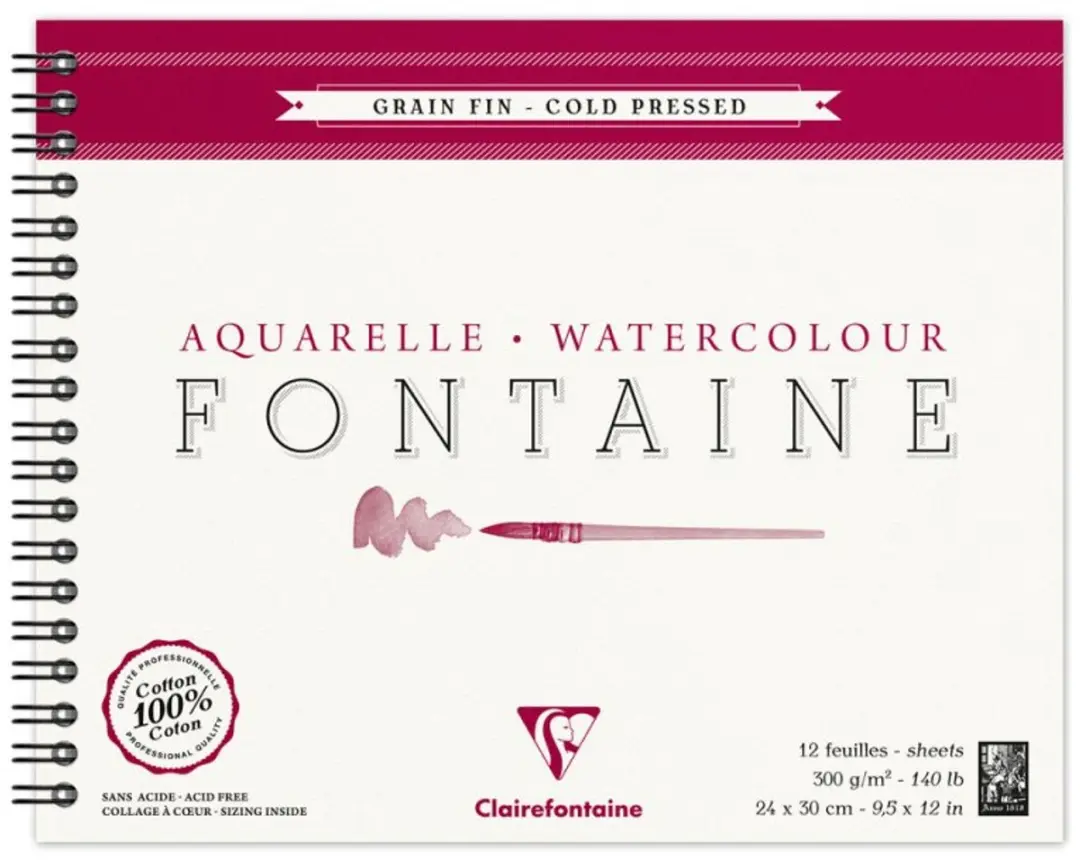 Clairefontaine Aquarelblok Fontaine Fijne Korrel 300g