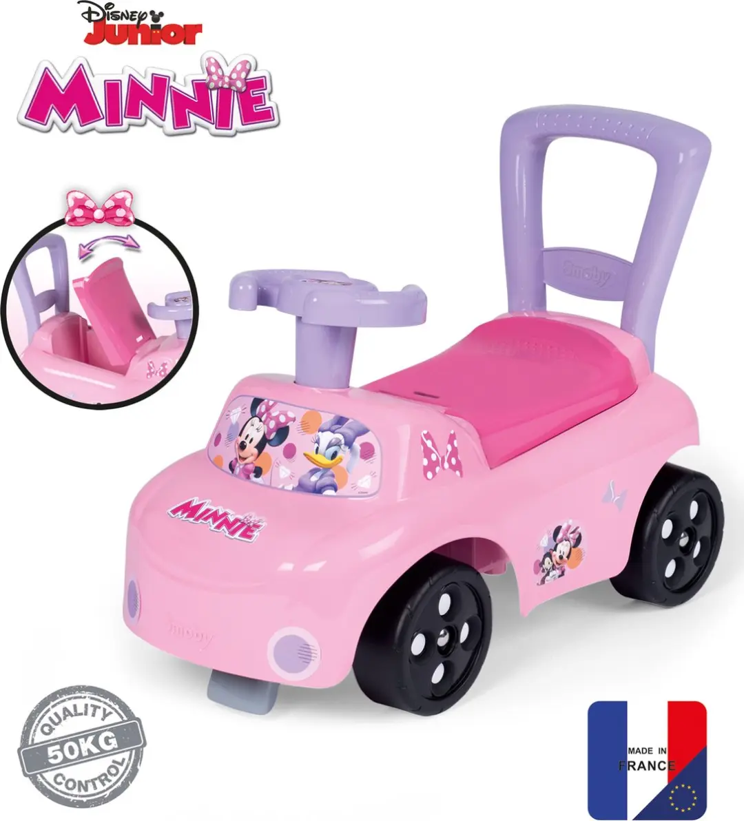 Smoby Disney Minnie Mouse Loopauto - Roze/Wit