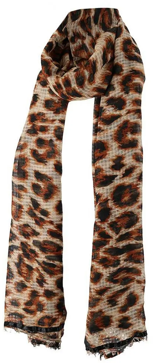 Sarlini Verkleed Sjaal Luipaardprint - 200x100cm - Camel bruin