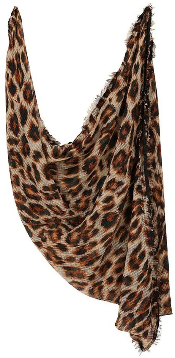 Sarlini Verkleed Sjaal Luipaardprint - 200x100cm - Camel bruin