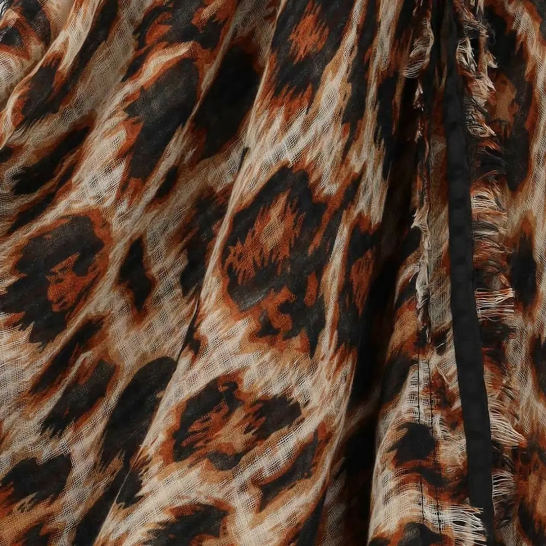 Sarlini Verkleed Sjaal Luipaardprint - 200x100cm - Camel bruin
