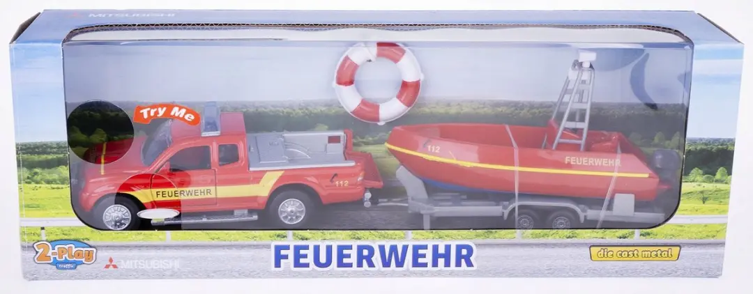 Mitsubishi Pick-up Brandweer 1:32 - Rood