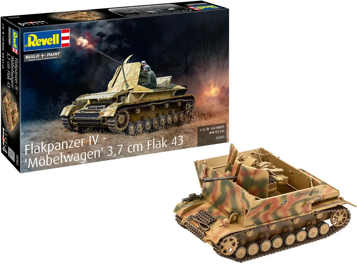 Revell 03363 Duitse Flakpanzer IV Möbelwagen 1:72 Modelbouwpakket