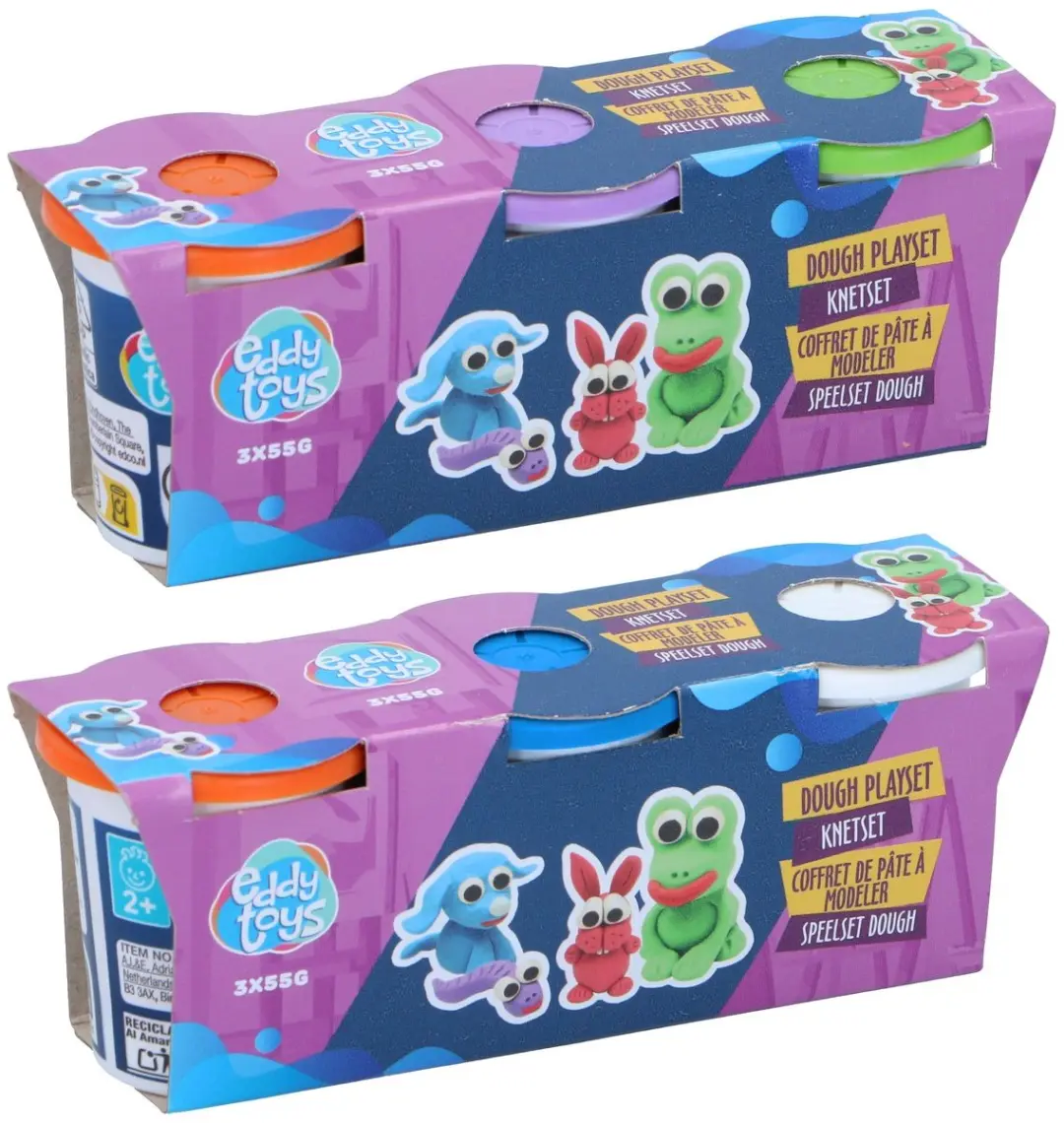Eddy Toys Dough Set 3x55g - Meerkleurig