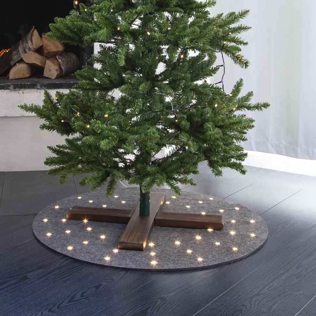 Star Trading Kerstboomtapijt Awn Verlicht - Ø80cm - Grijs