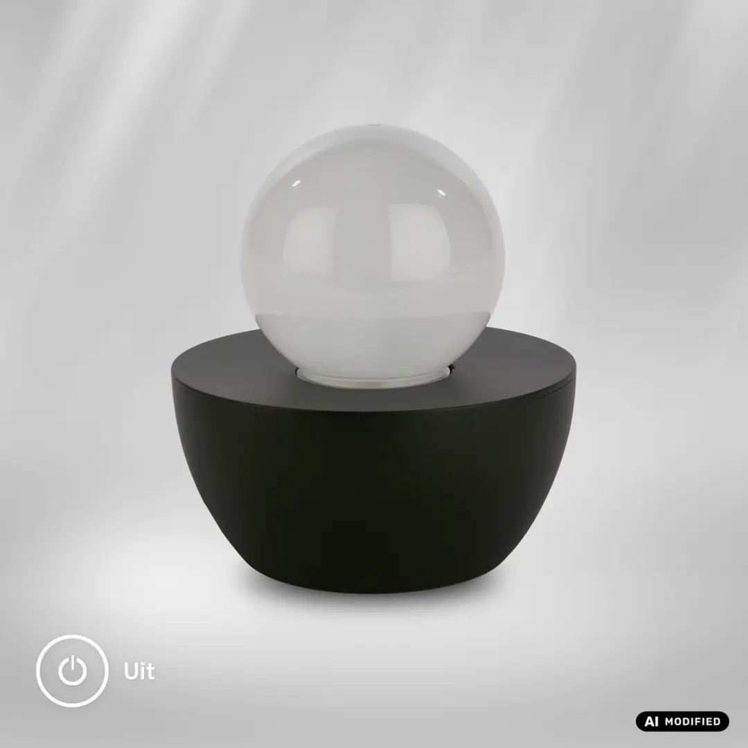 Briloner Fog Discobal RGB Tafellamp - Zwart Ø12cm - afbeelding 2 van 6