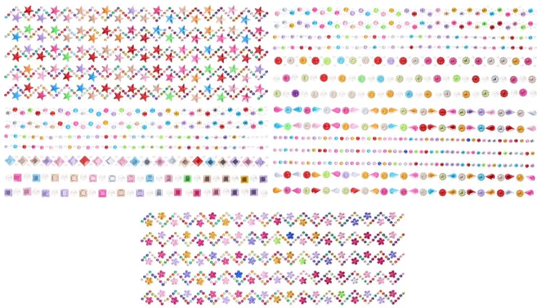 Craft Diamant Stickers Meerkleurig 27x10x0,5cm