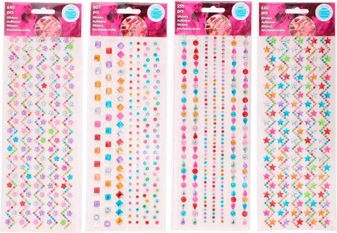 Craft Diamant Stickers Meerkleurig 27x10x0,5cm