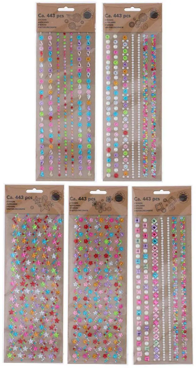 Craft Diamant Stickers Meerkleurig 27x10x0,5cm
