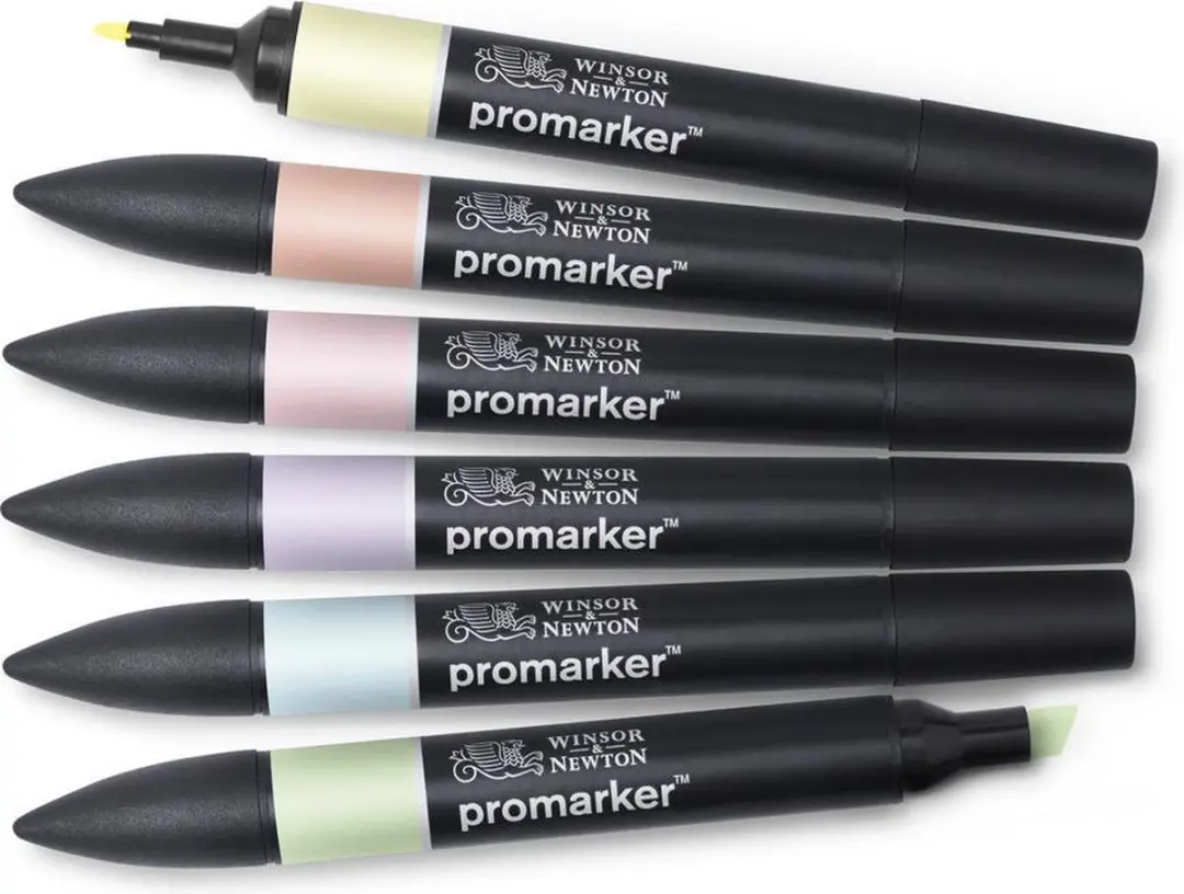 Winsor & Newton Promarker 6 Pastel Alcoholmarkers