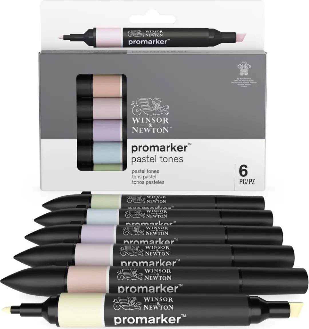 Winsor & Newton Promarker 6 Pastel Alcoholmarkers