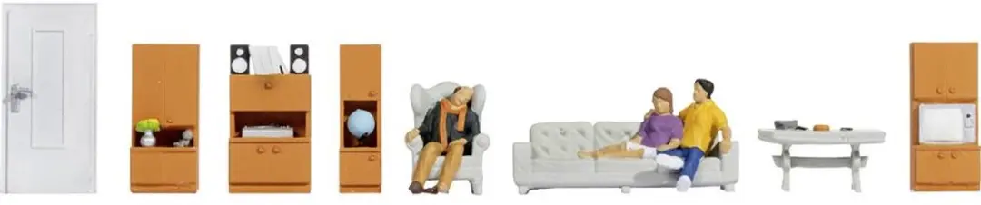 Noch H0 Themaset Woonkamer Figuren Kant-en-klaar