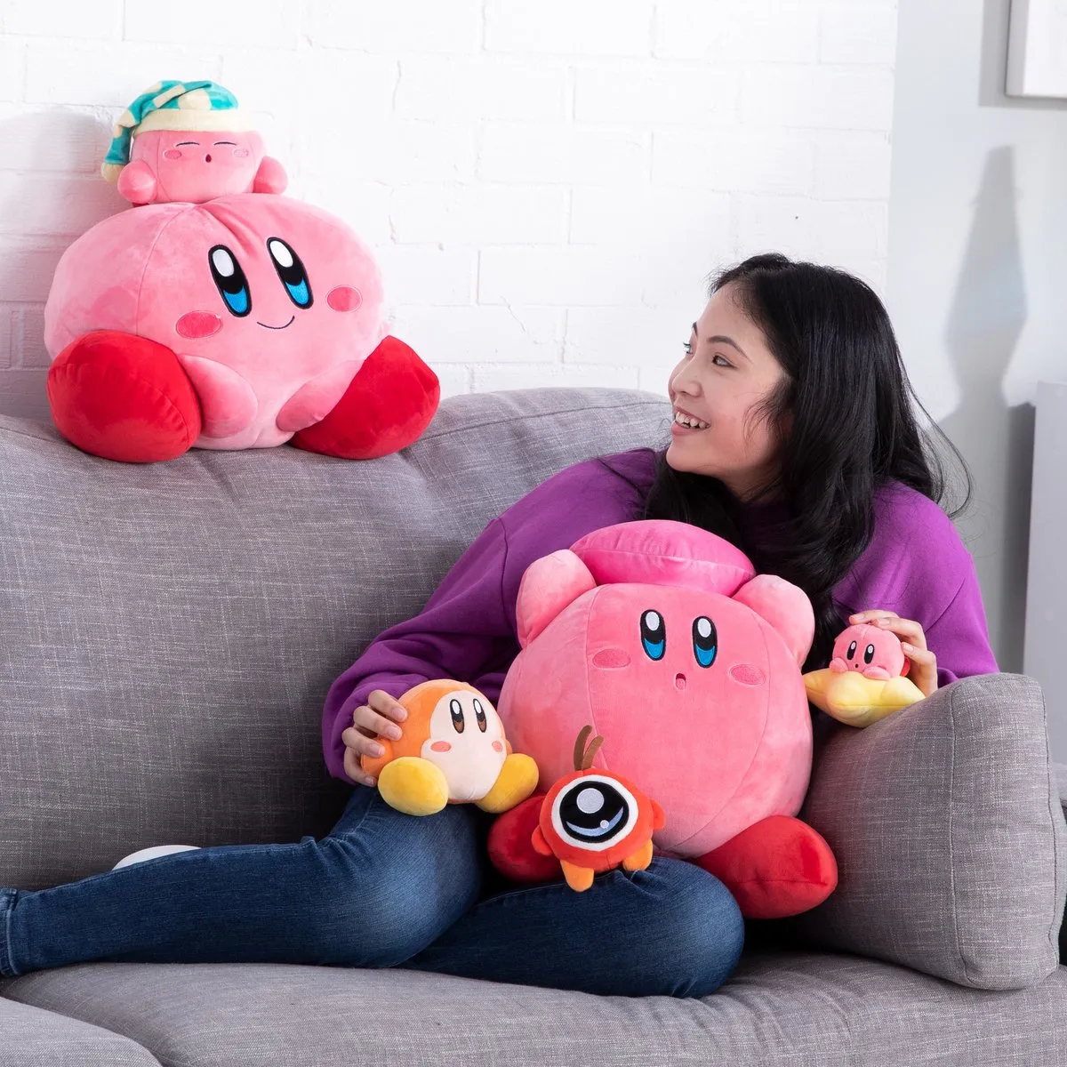 Tomy Super Mario Mega Kirby Pluchen Knuffel - Roze