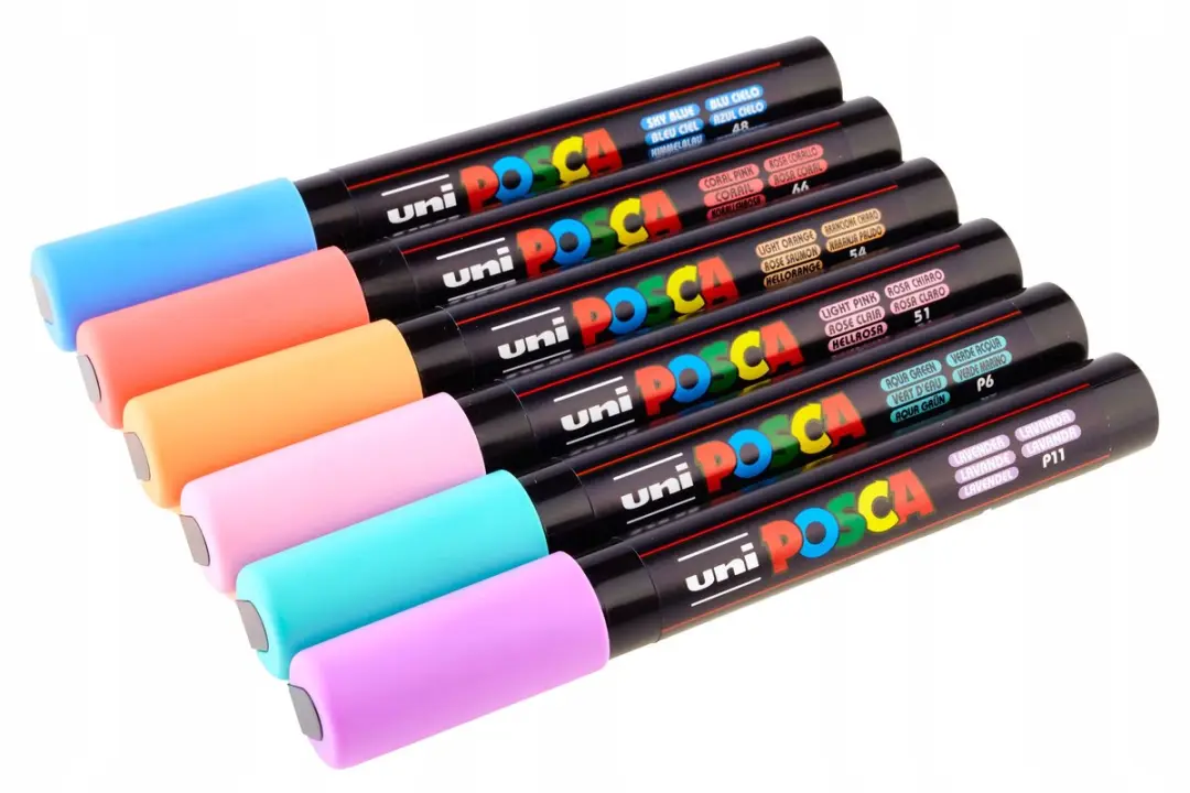 Posca Markers Set 6 Pastel Kleuren - afbeelding 3 van 5