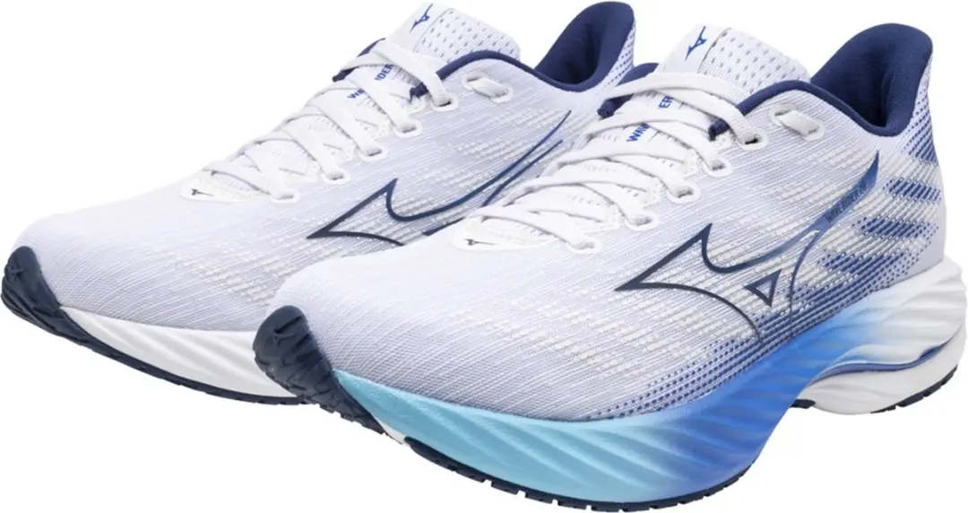 Mizuno Wave Rider 28 Sportschoenen 44.5 - Wit/Blauw - afbeelding 5 van 6
