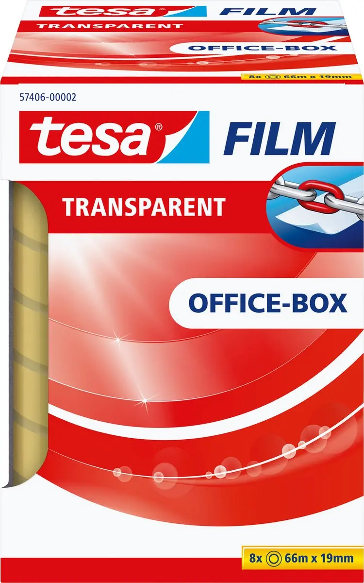 Tesa Transparant Filmplakband 19mm x 66m