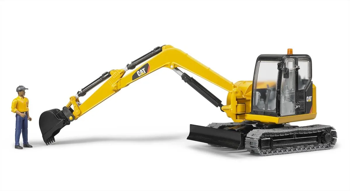 Bruder 2466 CAT Minibagger met speelfiguur - Zwart