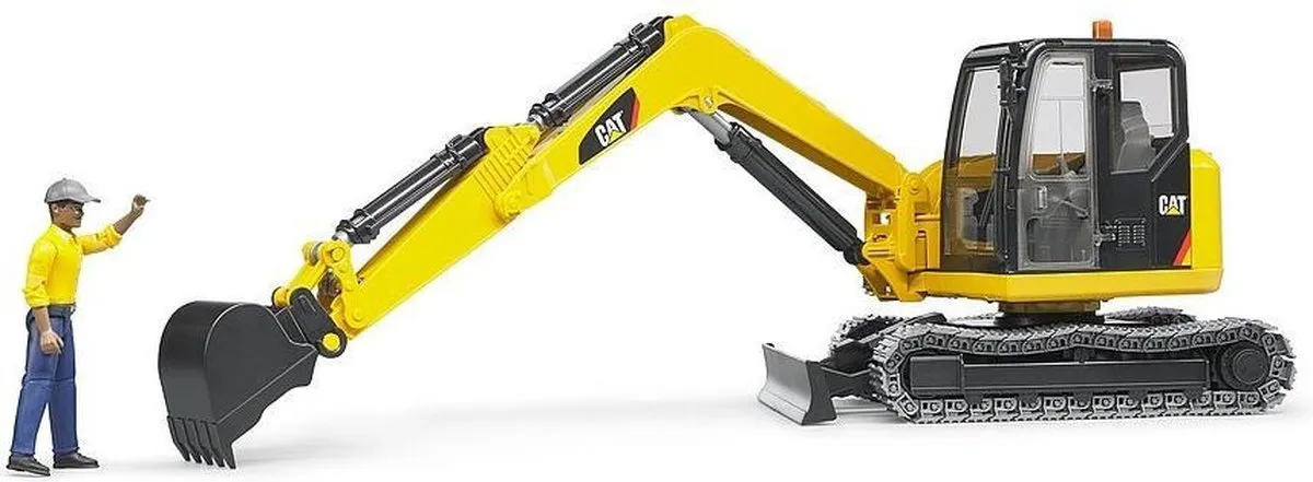 Bruder 2466 CAT Minibagger met speelfiguur - Zwart