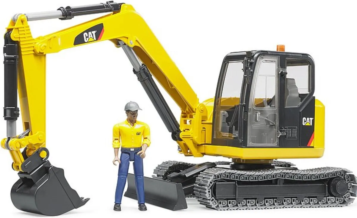 Bruder 2466 CAT Minibagger met speelfiguur - Zwart