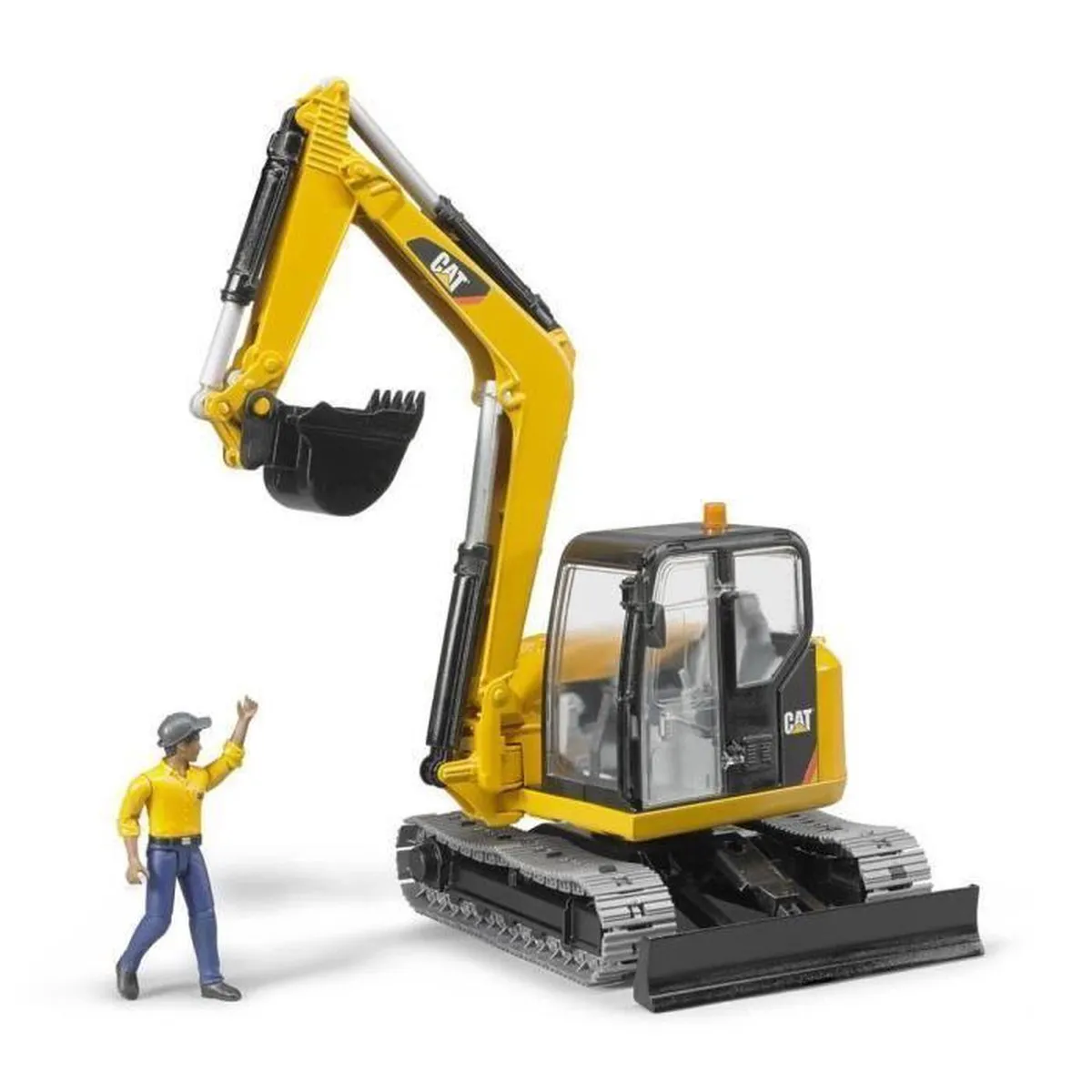 Bruder 2466 CAT Minibagger met speelfiguur - Zwart
