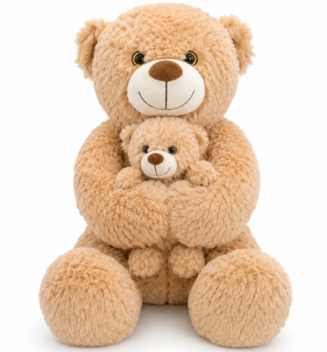 Topknuffels Teddybeer met Baby Beertje Pluche Knuffel 55cm