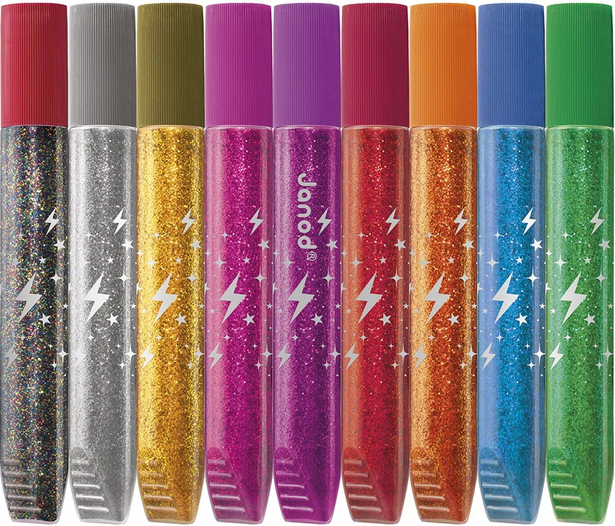 Janod Colo Glitterlijm Set 9 Kleuren 250ml