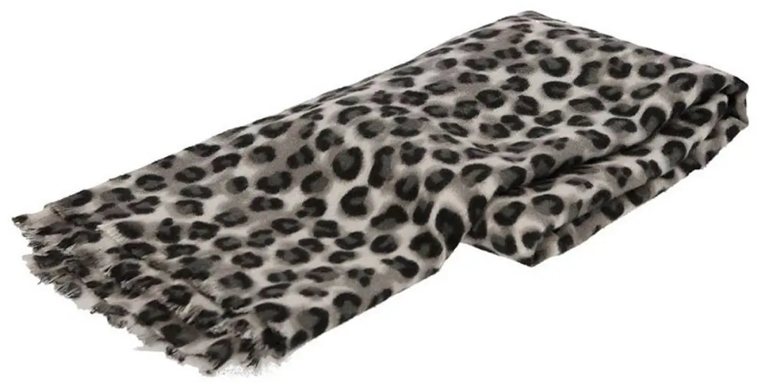 Sarlini Verkleed Sjaal Luipaardprint - 200x60cm - Grijs
