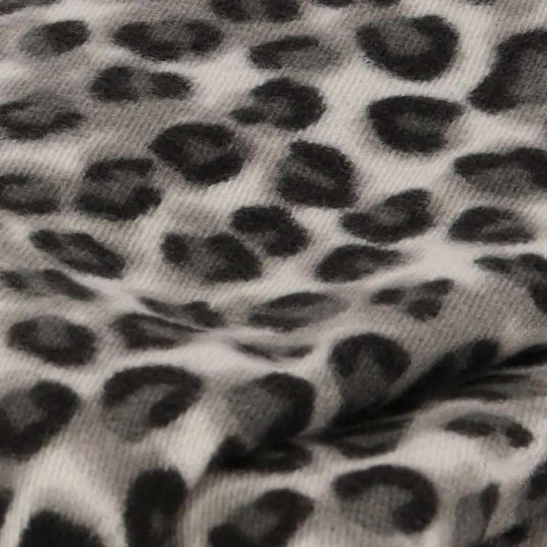 Sarlini Verkleed Sjaal Luipaardprint - 200x60cm - Grijs